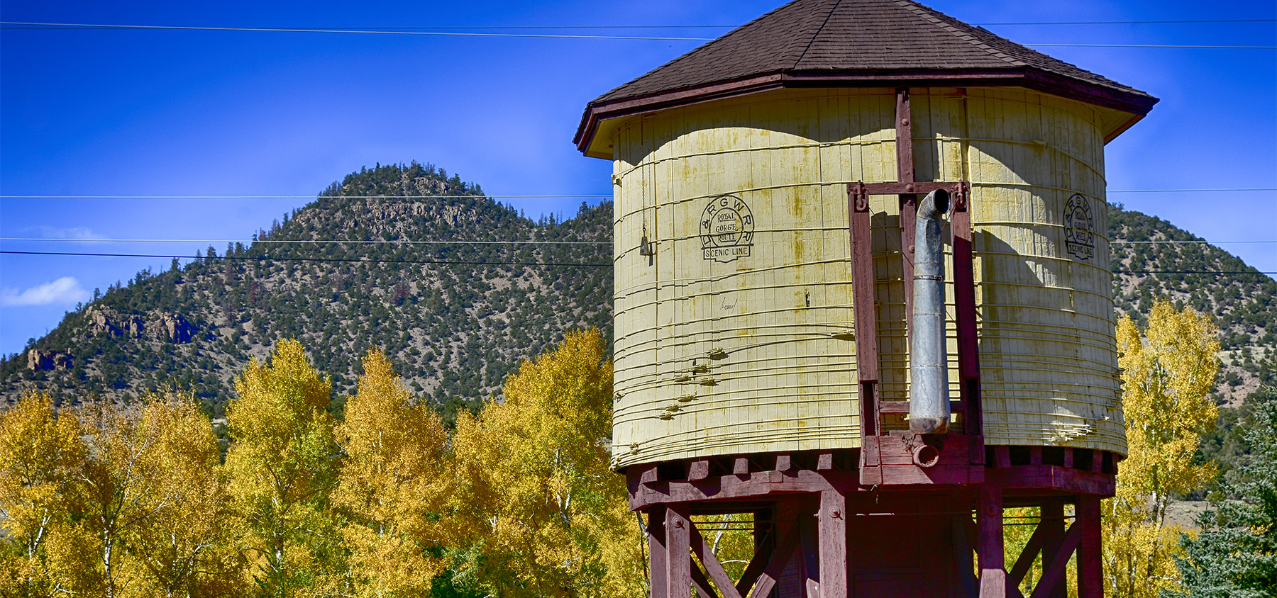 Historic Water Tower in South Fork in the Fall