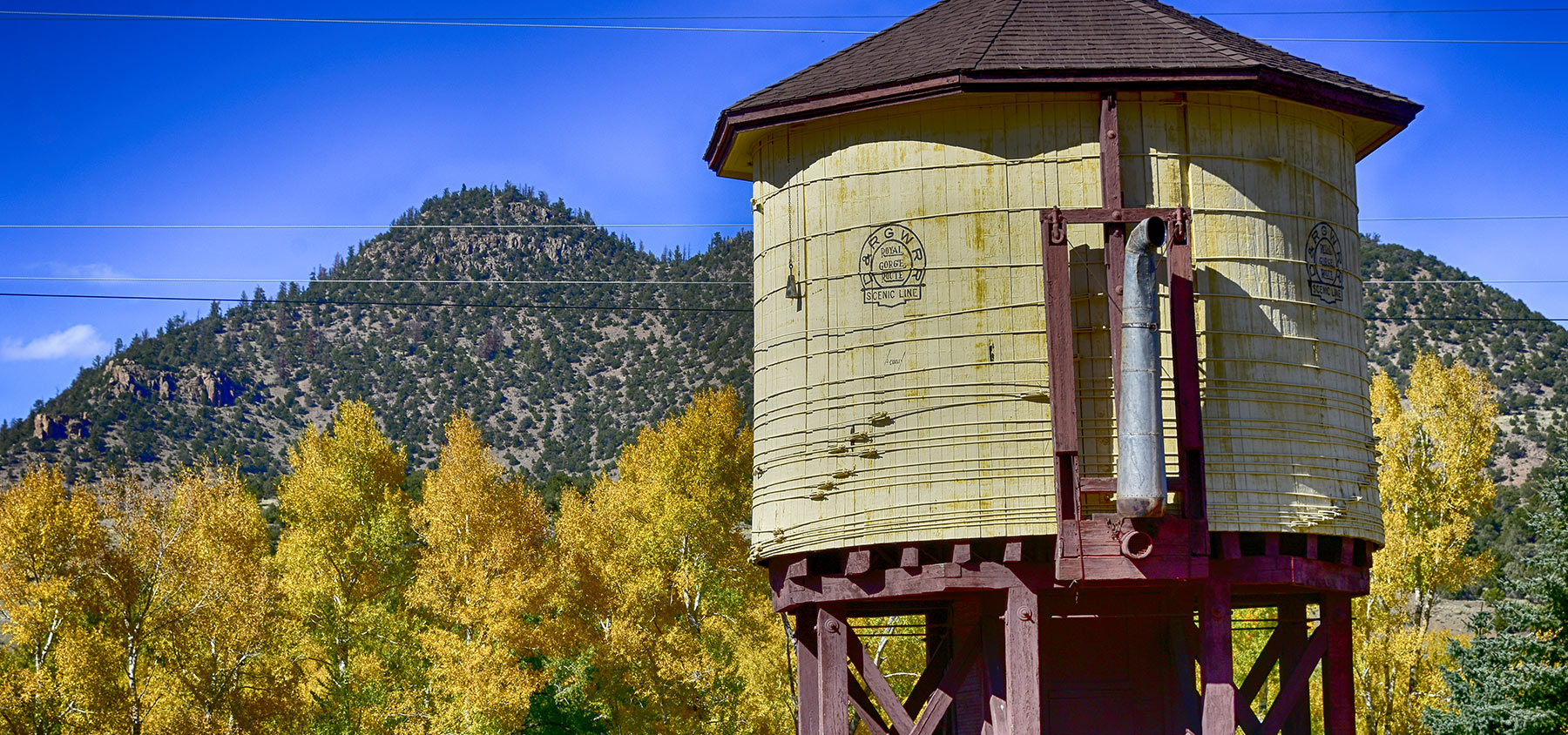 Historic Water Tower in South Fork in the Fall